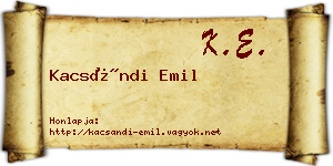 Kacsándi Emil névjegykártya
