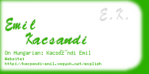 emil kacsandi business card